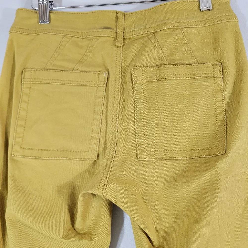 ANTHROPOLOGIE Jefferson mustard mid rise skinny leg slim utility chino pants